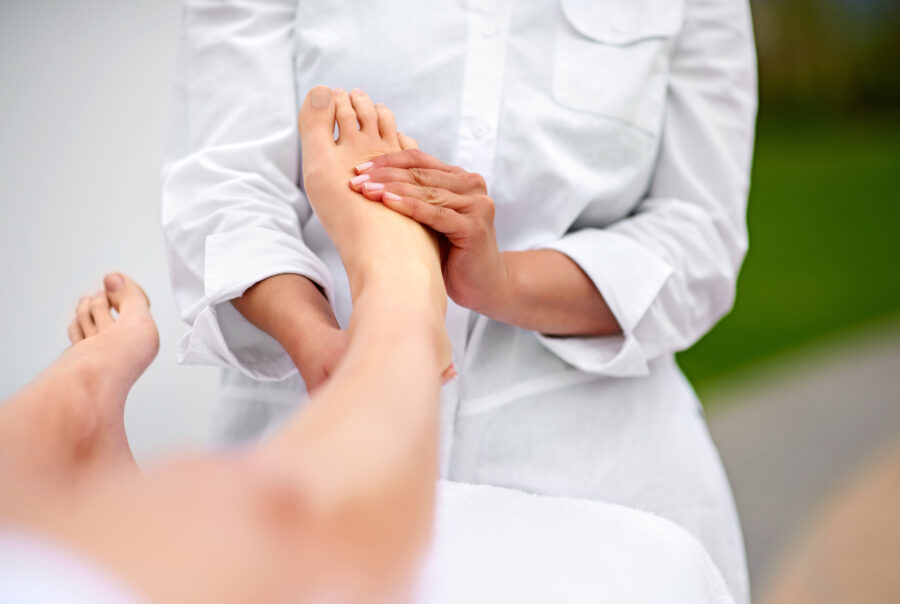 reflexology appointment with a health and wellness clinic