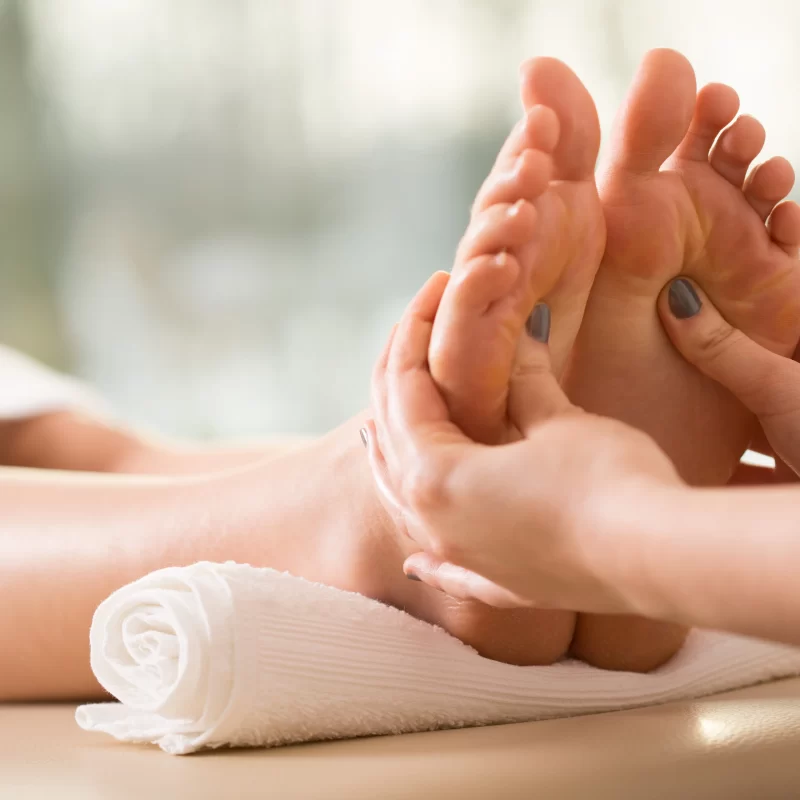 Foot massage with reflexology treatment