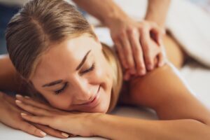 Person receiving relaxing back massage in St Petersburg, Florida