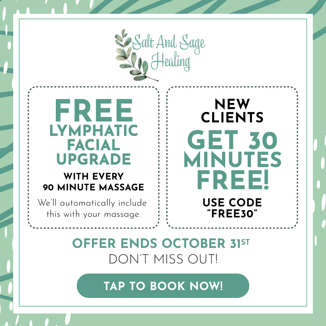 Massage offer: Free upgrade and free minutes for clients.